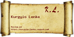 Kurgyis Lenke névjegykártya